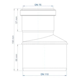 POLOPLAST PO Übergangsrohr POLO-KAL NG DN 110/75   – 02285