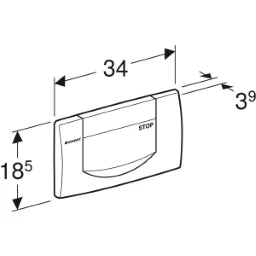 GEBERIT GE Betaetigungsplatte Jazzline, S/S Kunststoff mattverchromt   – 115.222.46.1