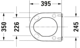 DURAVIT Duravit Starck 3 WC-Sitzring Vital mit Winkelpuffern, Scharniere edelstahl  – 0062610000