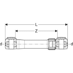 GEBERIT GE FlowFit Langkupplung SiBr d40mm   – 620.024.00.1