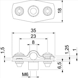 OBO Abstandschelle mit Gewindeanschluss M6 7 -8mm Stahl galvanisch verzinkt  – 1362408