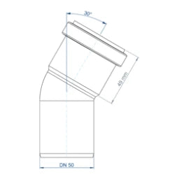 POLOPLAST PO Bogen POLO-KAL NG DN 50/30Grad   – 02121
