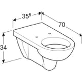 GEBERIT SANITAER Geberit Renova Comfort Tiefspül-WC 6 l, wandhängend weiß  – 208520000
