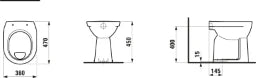 LAUFEN Laufen Pro Standklosett Flachspüler Sitzhöhe 45cm, senkrecht, weiß   – H8259570000001