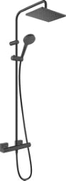 HANSGROHE HG Showerpipe 230 1jet Vernis Shape mattschwarz mit Brausethermostat  – 26286670