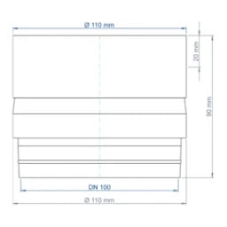 POLOPLAST PO Verlängerung für Deckendose POLO-KWL DN 100, Verteilsystem DN 75  – 03480