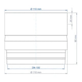 POLOPLAST PO Verlängerung für Deckendose POLO-KWL DN 100, Verteilsystem DN 75  – 03480