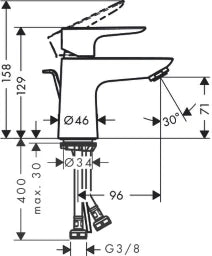 HANSGROHE HG Talis E Waschtischmischer chrom  – 71700000