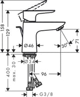 HANSGROHE HG Talis E Waschtischmischer chrom  – 71700000