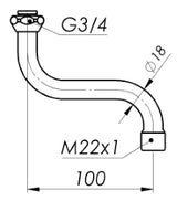 SCHMIEDL GS S-Auslauf 18mm   – GS0014-120P