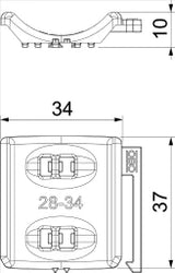 OBO Universal-Gegenwanne kombinierbar zur Do ppelwanne 28-34mm Polypropylen lichtgrau  – 1198034