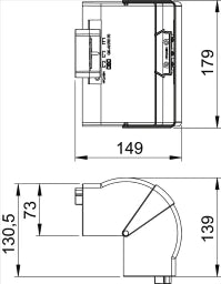 OBO Außeneck variabel 70x170mm Polycarbonat/ Acrylnitril-Butadien-Styrol reinweiß RAL  – 6274610
