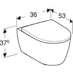 GEBERIT SANITAER Geberit iCon Tiefspüler weiß Rimfree geschl.Form EFF3 WC-Sitz Abs.A.   – 501.664.00.1