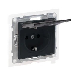 LEGRAND SEANO Schuko-Steckdose, SL, erhöhter Ber ührungsschutz, Klappdeckel IP44, AN  – 765424