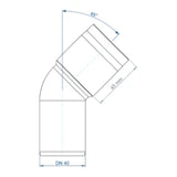 POLOPLAST PO Bogen POLO-KAL XS DN 40/45Grad  – 102112