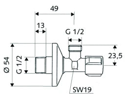 SCHELL SCHELL Eckregulierventil Comfort 1/2" chrom  – 05 217 06 99