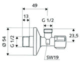 SCHELL SCHELL Eckregulierventil Comfort 1/2" chrom  – 05 217 06 99