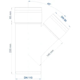 POLOPLAST PO Abzweig POLO-KAL XS DN 110/90/45Grad  – 102839