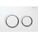 GEBERIT GE Betaetigungsplatte Omega20 2-Mengen weiss/glanzchrom/weiss, round   – 115.085.KJ.1