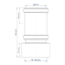 POLOPLAST PO Übergang von Spitzende auf Spitzende anderer Werkst.POLO-KAL DN 75/78-86mm   – 02871