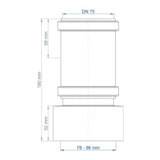 POLOPLAST PO Übergang von Spitzende auf Spitzende anderer Werkst.POLO-KAL DN 75/78-86mm   – 02871