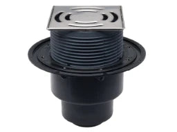 HUTTERER & LECHNER HL3100Pr Bodenablauf DN50/75/110 senkr. ht, GV Primus, KlickKlack 138x138mm Rost   – HL3100PR
