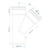 POLOPLAST PO Abzweig POLO-KAL NG DN 110/110/45Grad   – 02230