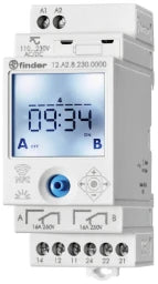 FINDER Astro-Schaltuhr 2 Kanal Joystick und APP Übertragung via NFC fähige Handys   – 12.A2.8.230.0000