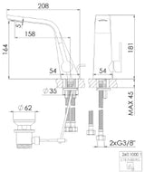 STEINBERG Steinberg Serie 260 Waschtisch-EHM Keramikkartusche m.Ablaufgrt. 5/4" chrom   – 260 1000 1