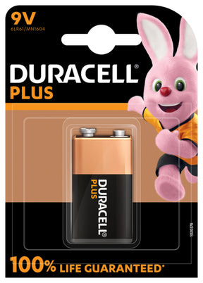 DURACELL Plus100 Power Alkaline Batterie 9V MN1604, 6LR61, 1er Blister   – 5002489