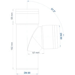 POLOPLAST PO Abzweig POLO-KAL XS DN 90/90/87Grad  – 102248