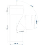 POLOPLAST PO Abzweig POLO-KAL XS DN 90/90/87Grad  – 102248