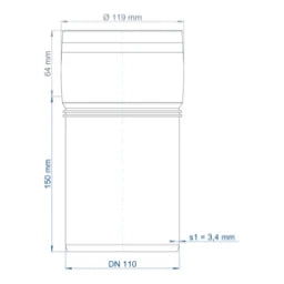 POLOPLAST PO Steckmuffenrohr POLO-KAL XS DN 110/150  – 102040