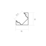 BILTON BLine P-S-COR01 LED-Eckprofil Alu silber 14W/m B18 x H18 x L2000 mm  – 171750_00