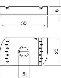 OBO Gleitmutter für Profilschiene MS4121/414 1 M8 Stahl Zinklamelle  – 1147210