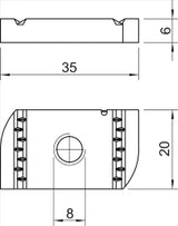 OBO Gleitmutter für Profilschiene MS4121/414 1 M8 Stahl Zinklamelle  – 1147210