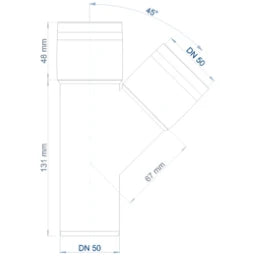 POLOPLAST PO Abzweig POLO-KAL 3S DN 50/50/45Grad  – 102506