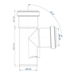 POLOPLAST PO Abzweig POLO-KAL NG DN 50/50/87Grad   – 02217