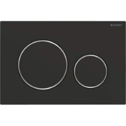GEBERIT GE Betaetigungsplatte Sigma20 2-Mengen KS, swmatt lackiert, Ring poliert, round   – 115.882.14.1