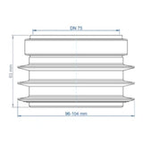 POLOPLAST PO Übergang von Spitzende auf Muffe anderer Werkst.POLO-KAL DN 75/96-104mm   – 02861