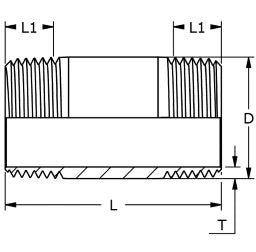 NORDS Nords DoppelnippelR-210 1/2 60mm Wkst.1.4404 / 316L(1.4436)  – 11-0210-04