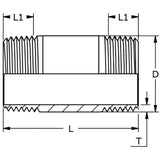 NORDS Nords DoppelnippelR-210 1/2 60mm Wkst.1.4404 / 316L(1.4436)  – 11-0210-04
