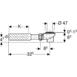 GEBERIT GE Duschwannenablauf Uniflex d52mm, SH50   – 150.698.00.1