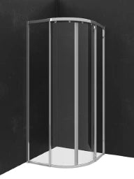 PALME Palme Drive 1.0 Runddusche 4-tlg. 90x90cm, Radius 55, Glas H1, silber  – DXR490N/H1/20