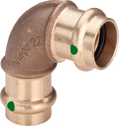 VIEGA Viega Bogen 90 Grad mit SC Sanpress 2216 in 35mm Siliziumbronze   – 111 953