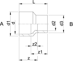 FISCHER GEORG GF Pro-Fit Reduktion PVC-U d 25/32x20/25   – 721910914