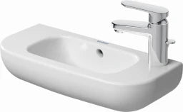 DURAVIT Duravit D-Code Handwaschbecken 500x220mm mit Überlauf, 1 Hahnloch,rechts, weiß   – 7065000082