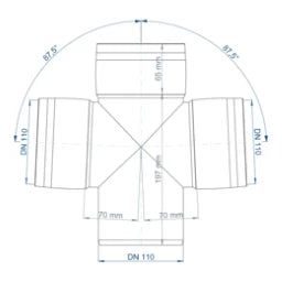 POLOPLAST PO Doppelabzweig POLO-KAL XS DN 110/110/87Grad  – 102267