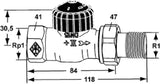 HEIMEIER Heimeier Thermostatventil Durchgangsform 1"  – 2202-04.000