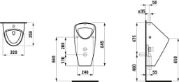 LAUFEN Laufen Caprino Plus Absaugurinal weiß, Zulauf außen   – H8420620000001
